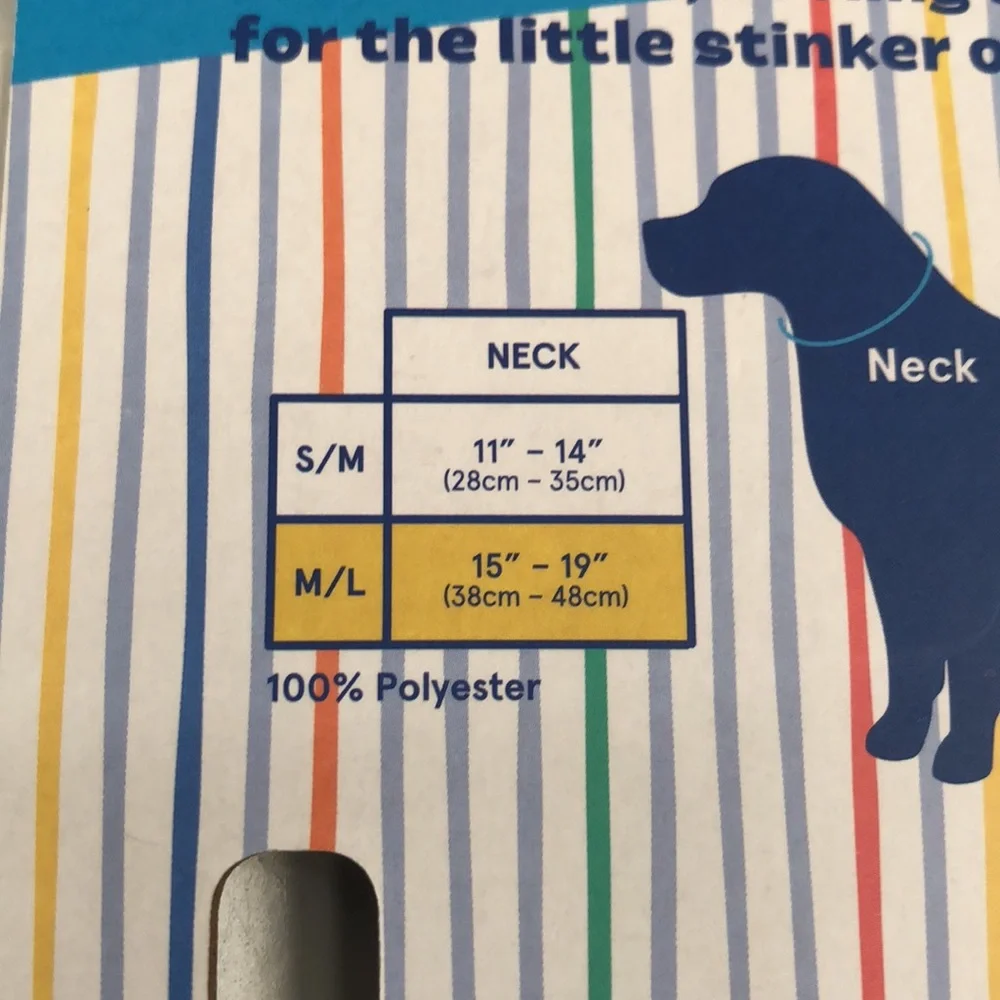 Bark Reversible Blue Striped Smell Ya Later Cooling Dog Bandana Medium-Large NEW - Picture 4 of 5